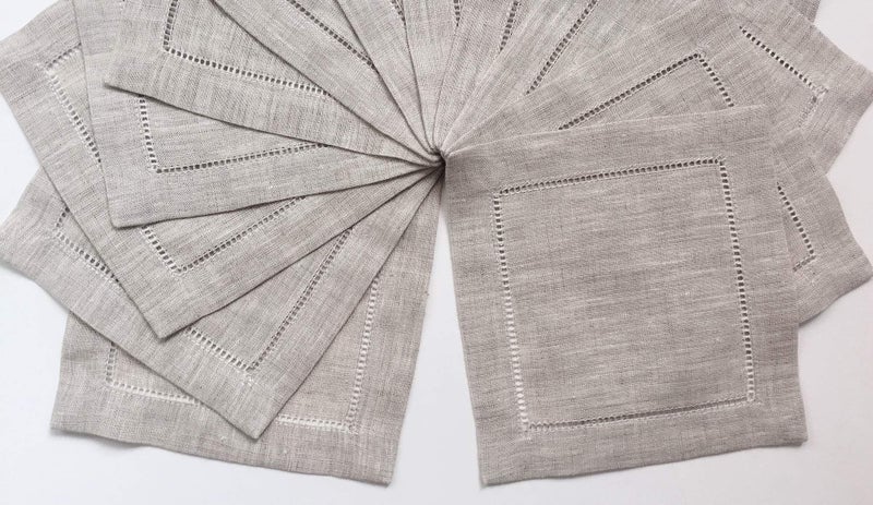Minhcraft Natural Linen Cocktail Napkin-Set of 50-Linen Cloth Napkin Coasters-Ladder Hem Stitch-Super Value Bulk 50 Pack - Image 4